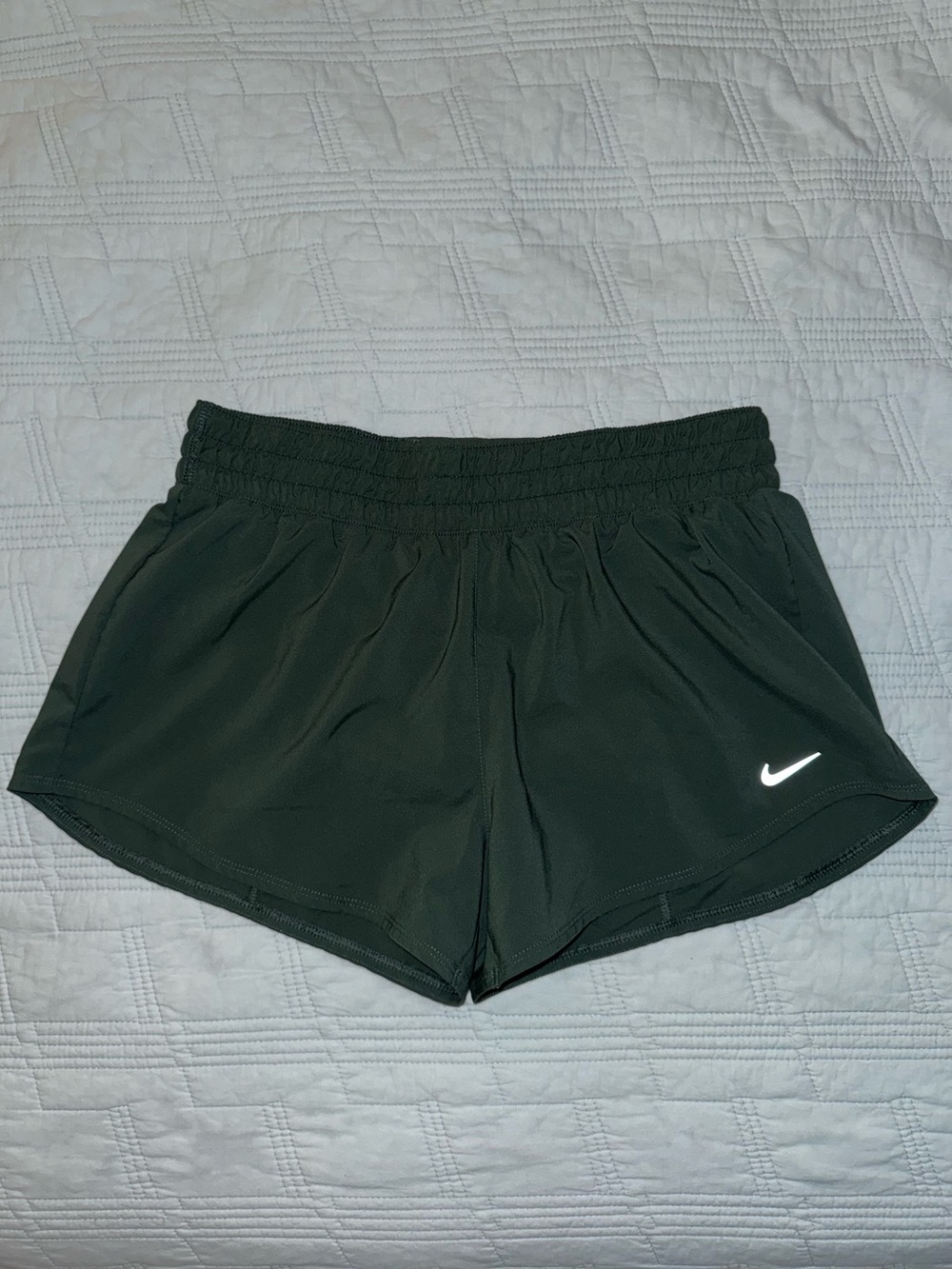 Nike Women's Dri-Fit Dark Green 3” Brief-lined Shorts